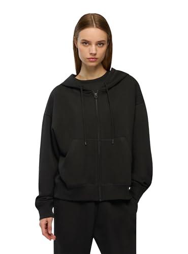 TERRANOVA Felpa Donna Oversize con Cappuccio e Zip, Tasca a Marsupio, Tessuto Pesante, Fondo e Polsi a Costine – Casual – Nero – XS