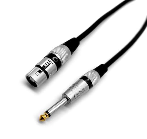 NVS Cavo monofonico con connettore cannon XLR e Jack 6,3 mm per utilizzazioni musicali 5 mt