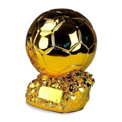 SUSANMAISON Golden Ballon, trofeo del campionato di calcio, replica personalizzabile, regalo di compleanno da collezione (21 cm)
