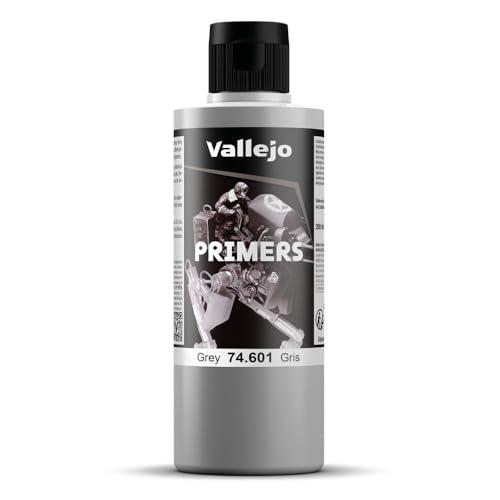 Vallejo Primer Superficiale Acrilico Grigio 200 Ml, Finitura Opaca per Aerografo, Asciugatura Rapida e Alta Adesione per Modellini e Figurine