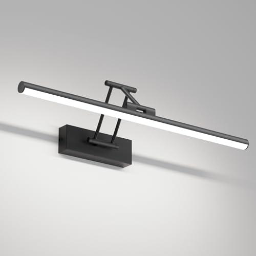 Klighten Led Lampada Da Specchio Bagno 50cm, Lampada Da Parete Rotante Per Bagno Ip44, 16W 1200 LM Luce Specchio Bagno Led, Applique Bagno Specchio Moderno In Alluminio, Bianco Freddo 5500K, Nero