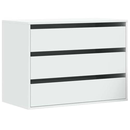 vidaXL Cassettiera Bianca 80x41x58 cm in Legno Multistrato, Mobile con cassetti, armadietto con cassetti, portaoggetti con cassetti