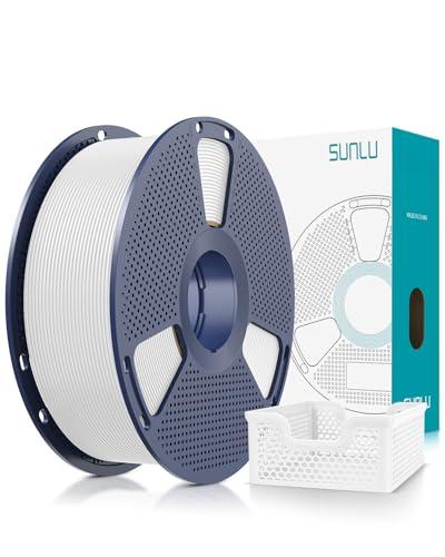 SUNLU PLA Plus 2.0 Filamento per Stampante 3D Veloce 1.75mm, PLA+ Migliorato per Stampa Rapida (50-600mm/s), Tenacità e Adesione Interstrato Superiori, Precisione ±0.02mm, Bobina 1kg (Bianco)