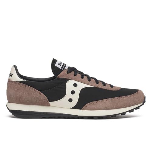 Saucony Sneakers Trainer 80 in Pelle Nere, Marroni