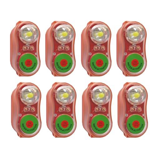 8 giubbotti di salvataggio, luci a LED, giubbotti di salvataggio lampeggianti per la sopravvivenza in acqua di emergenza