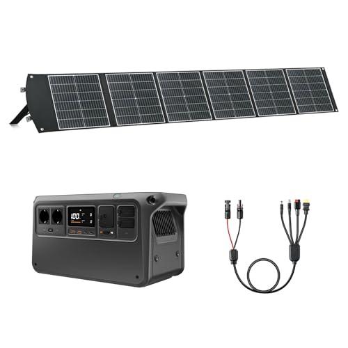 DJI Power 1000 V2 Power Station portatile 1024Wh, 2600 W Power Station Solar con 1 pannello solare pieghevole da 200 W, generatore elettrico per campeggio/casa/camper. MPPT necessario.