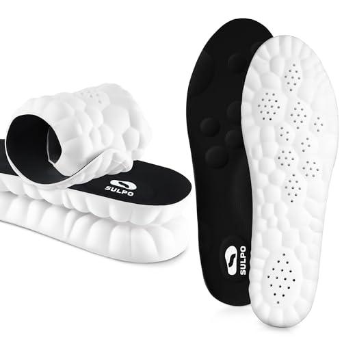 SULPO SPORT Solette ortopediche - Solette scarpe antinfortunistiche, lavoro, sportive e casual - Plantare ortopedico traspirante, luce e ammortizzante - Solette in memory foam - 41,5-42 / L - Nero