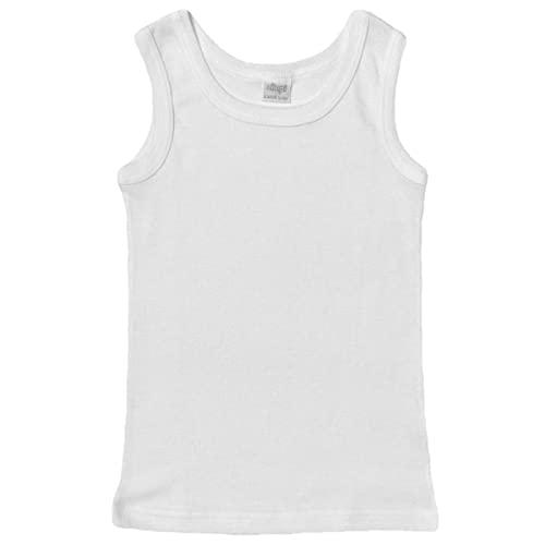 Ellepi 6 Canotte Intime Bimbo in Puro Cotone Anallergico con Cuciture Comfort Colore Bianco. Taglia 3