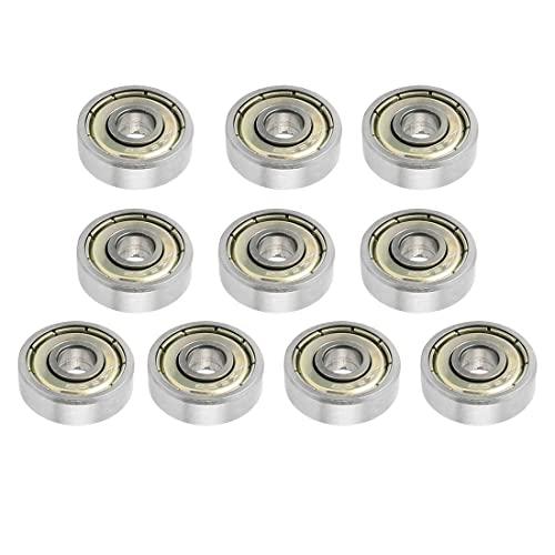 PATIKIL 5mm x 16mm x 5mm Profondo Scanalatura Sfere Cuscinetti, 10 Pezzi Carbonio Acciaio Cuscinetto a Sfera a Gola Profonda per Potenza Trasmissione, 625ZZ