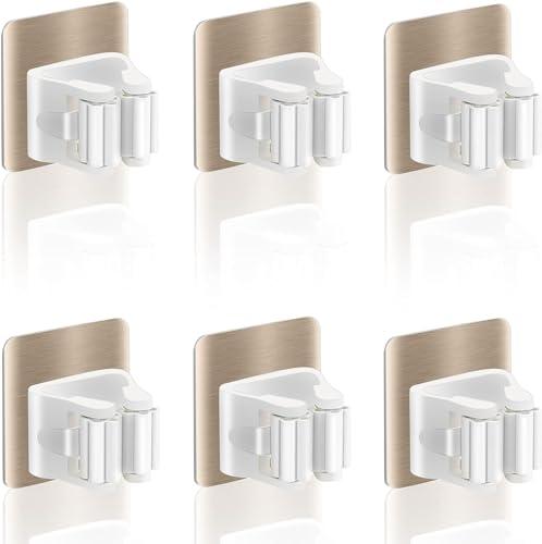 XIANGLONGY 6 Pezzi Porta Scope Parete Adesivo, Porta Scopa da Parete Senza Forare, Porte Scope Adesivo, per Cucina, Scale, Bagno, Garage