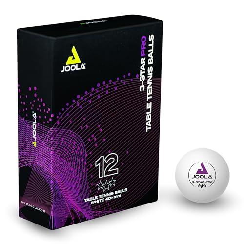 JOOLA Palline da ping pong 3-Star, qualità premium, 3 stelle, eccellenti caratteristiche di gioco e lunga durata, compatibili con ambienti interni ed esterni,12 pezzi