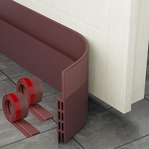 MARICATO 2 Pezzi Paraspifferi Porta Blindata, Guarnizione Sottoporta in Gomma, Paraspifferi Sottoporta Premium Ideale anche per Protezione da Suoni, Freddo, Antipolvere e Anti Bug (5 x 200 cm Marrone)