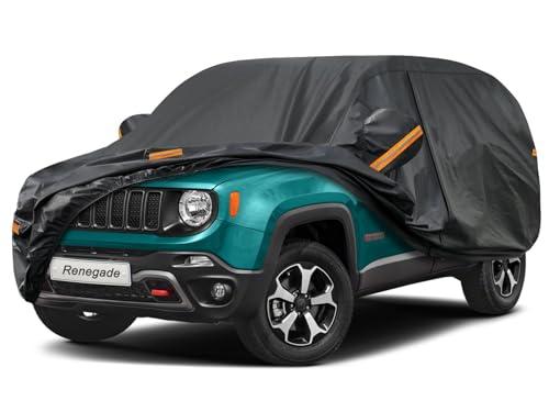 Kayme Telo Copriauto da Esterno, Compatibile con Jeep Renegade (2014-2025), Copertura a 7 Starti per Impermeabile Anti UV Anti Vento Antipolvere, Telo Copri con Cerniera e in Cotone.