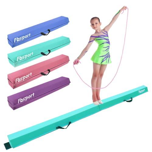 FBSPORT Trave Ginnastica Pieghevole 270cm in Pelle PU, Trave di Equilibrio Ginnastica con Fondo Antiscivolo, Trave Ginnastica Artistica per Bambini, Principianti e Ginnasti Professionisti