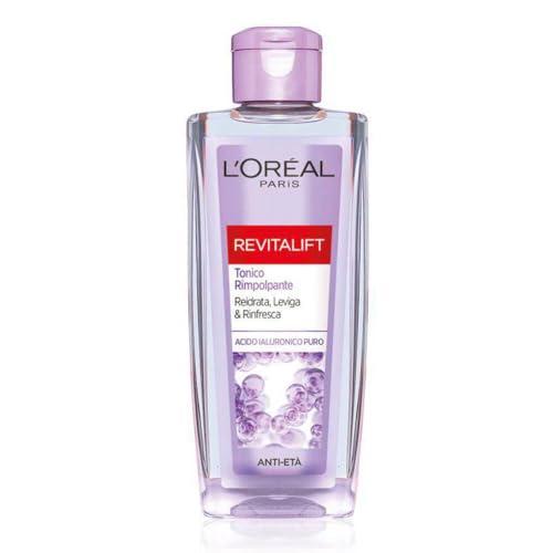 L'Oréal Paris Tonico Rimpolpante Revitalift Filler, Azione Detergente Anti-Età con Acido Ialuronico Puro, 200 ml