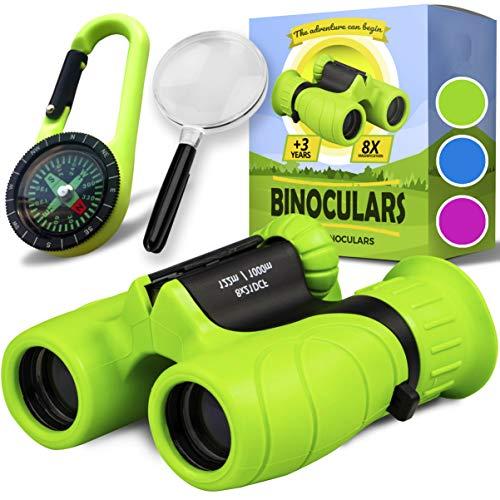 Binocolo Bambini Forte ingrandimento 8X21 - Set Esploratore Completo con Lente d'Ingrandimento e Bussola - Giochi per bambino e bambina di 3 – 12 anni