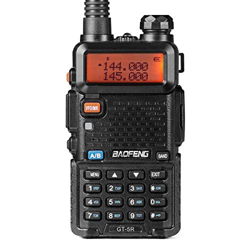 BAOFENG GT-5R Walkie Talkie Aggiornato Dual Band UHF VHF Radio Bidirezionale a Lunga Portata Radioamatore con frequenze 144-146/430-440MHz, 128 Canali, Batteria da 1800mAh, Supporto CHIRP
