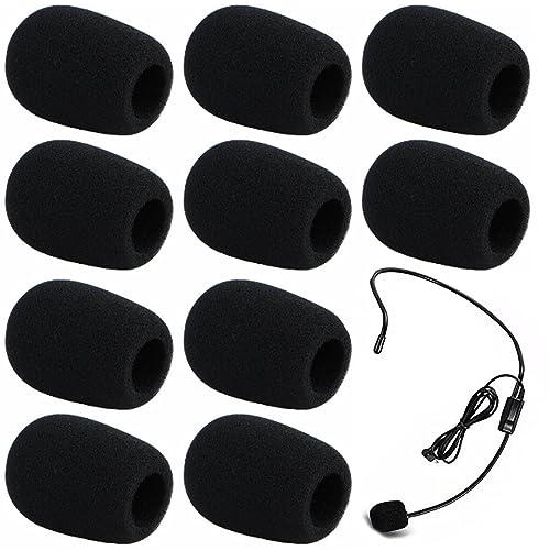 10 Pcs Copertura Microfono In Spugna,Operchi Per Microfono In Schiuma,Confezione Da Schiuma Per Microfono,Mini Microfono In Schiuma Per Aula,Sala Conferenze,Performance Sul Palco,Diametro 8mm,Nero