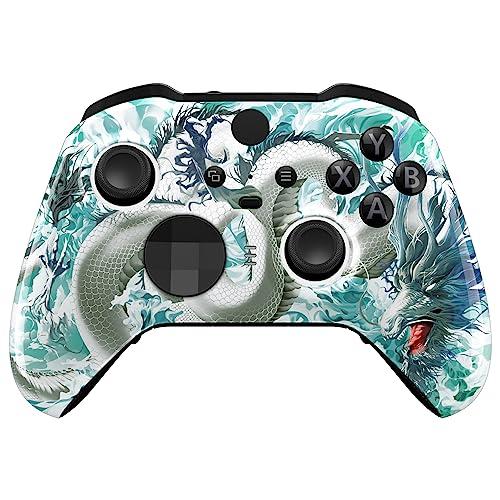 eXtremeRate Cover Custodia Frontale per Xbox Elite Series 2 Controller Model 1797,Scocca Case Ricambio per Xbox Elite Series 2 Wireless Controller Core&2 Anelli-Loong nelle Nuvole