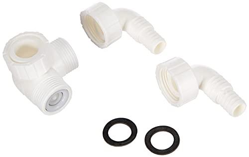 Doppio raccordo di scarico per lavatrice e lavastoviglie con attacco da 1'' girevole