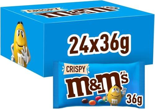 M&M's Crispy Confetti Al Cioccolato Contenenti Riso Soffiato, 24 Bustine Ognuna Da 36g di praline al cioccolato: totale 864g, Nuova versione