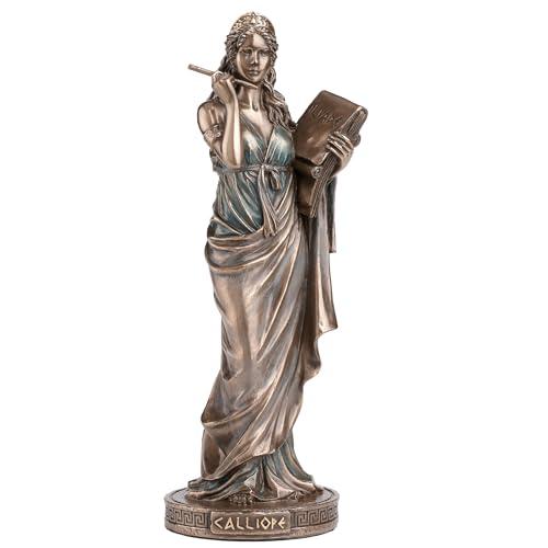 Veronese Design Scultura Calliope La musa greca dell'epica in resina colata a freddo, finitura bronzo, 22,9 cm