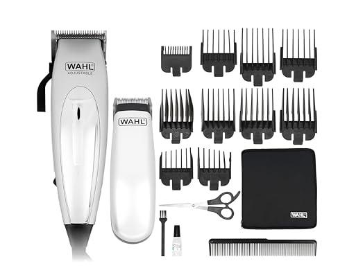 WAHL Home Pro Deluxe Combo Taglia Capelli Elettrico con Filo e Leva di Regolazione 8 Pettini Guida, Kit con rifinitore a Batteria, Forbici e Pettine