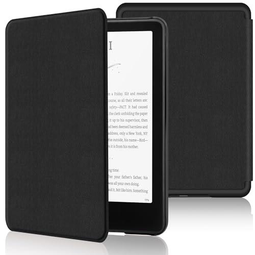 Custodia per 7 Kindle Paperwhite 2024 (12° generazione) in pelle PU, con scomparto per carte di credito, per Kindle Paperwhite Signature Edition (nero)