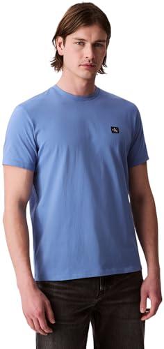Calvin Klein Uomo T-Shirt Maniche Corte Badge Jersey Classic Tee in Cotone, Blu (Dull Nile Blue), S