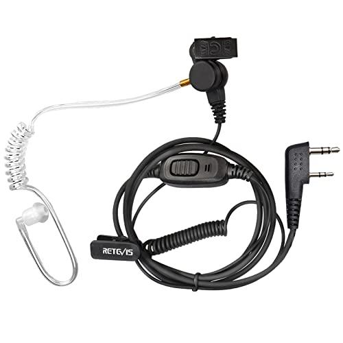 Retevis EEK009 Auricolare Walkie Talkie, Auricolare di Sicurezza 2 pin Bobina Tubo Acustico Nascosto Cuffie Compatibile con JUCJET RT24 RT668 RT27 eSYNiC BF-88E BaoFeng BF-888S (1 Pezzo)