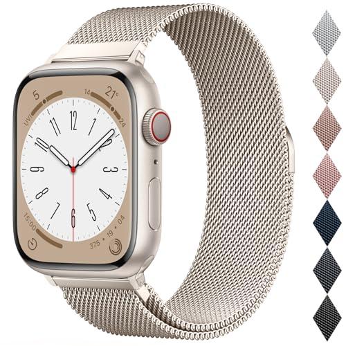 OULUOQI Cinturino di ricambio compatibile con cinturino Apple Watch 40mm 42mm(Series 10 &11) 41mm 38mm, bracciali milanesi in acciaio inossidabile per iWatch serie 11 10 9 8 7 6 5 4 3 SE3/2/1