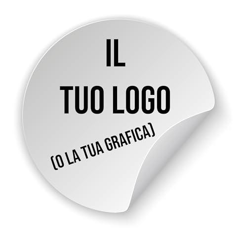100 Adesivi Personalizzabili Multiuso - Inserisci il tuo logo o la tua grafica. Selezionabile misura da 2 cm a 20 cm. Ideali per Decorazioni, Etichette, e Progetti Creativi (Circolare)