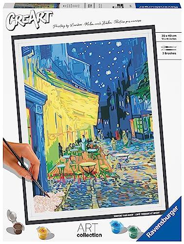 Ravensburger - CreArt Art Collection, Van Gogh Terrazza del Caffè di Sera, Dipingere con i Numeri, Kit Pittura, Quadri Famosi, Idea Regalo Donna o Uomo, 14+ Anni, 30x40 cm