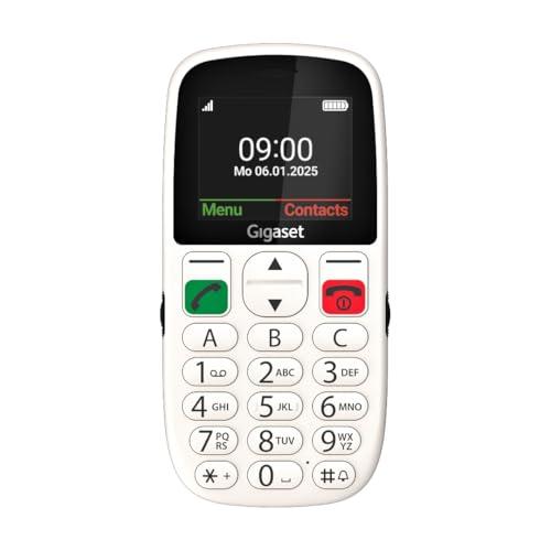 Gigaset GL395 Telefono Cellulare - Per degli anziani - tasti grandi e pulsante di emergenza SOS - Resistente a polvere e spruzzi d'acqua - Senza contratto - Display TFT a colori, Bianco perla