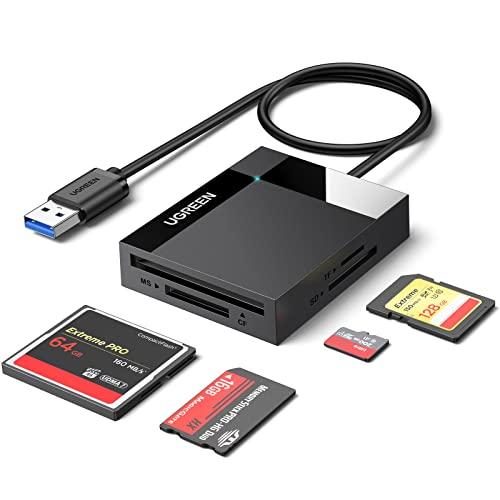 UGREEN USB 3.0 Lettore Schede SD TF CF MS Card Reader 4 in 1 Adattatore per Scheda di Memoria Compatibile con Windows 11 10 iMac PS5 PS4 PS3 Xbox One ECC