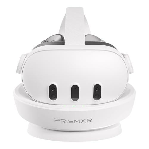 PRISMXR Dock di ricarica compatibile con Meta Quest 3 Accessori Stazione di ricarica rapida per Quest3 e controller con 2 batterie ricaricabili (Carina D1)