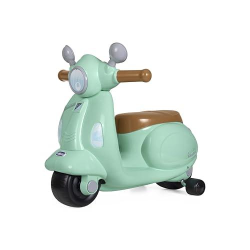 Chicco Vespa per Bambini Primavera, Moto Giocattolo Cavalcabile con Pannello Elettronico, Luci e Suoni, Ruote di Supporto Rimuovibili, Max 25 kg - Giochi per Bambini 1-3 Anni, Verde Acqua