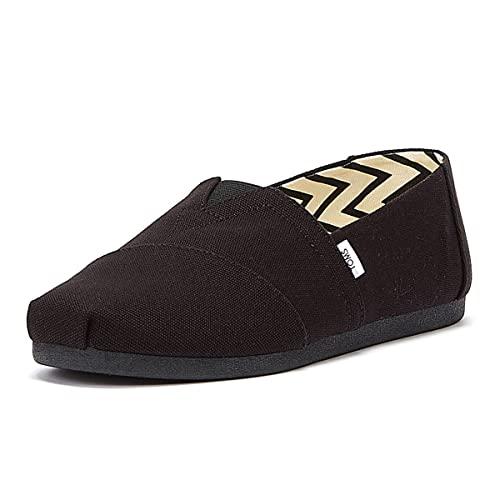 TOMS Recycled Cotton Alpargata, Mocassino Basso Uomo, Nero, 45 EU