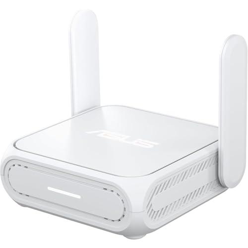 ASUS RT-BE58 Go, Router da Viaggio Dual-band WiFi 7, Velocità fino a 3600 Mbps, 4G & 5G Mobile Tethering, Public WiFi, Porta 2.5G, Guest Network Pro SSIDs, Sicurezza Avanzata della Rete, VPN, Bianco