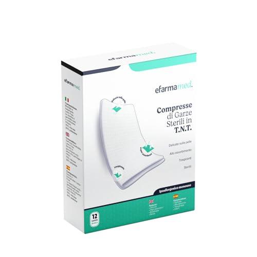eFarmaMed 12 Compresse di Garza Sterili in TNT Garze Assorbenti Traspiranti per Medicazioni e Protezione Ferite, Dispositivo Medico Made in Italy (36x40 cm)