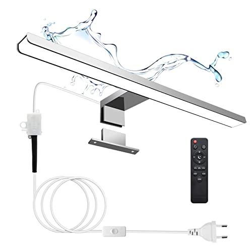 KYOTECH Lampada da Specchio a LED per Bagno 40cm Dimmerabile con Telecomando 12W 800LM Lampada da Bagno Impermeabile IP44 con interruttore Morsetto su Specchio,Armadio,Illuminazione a Parete