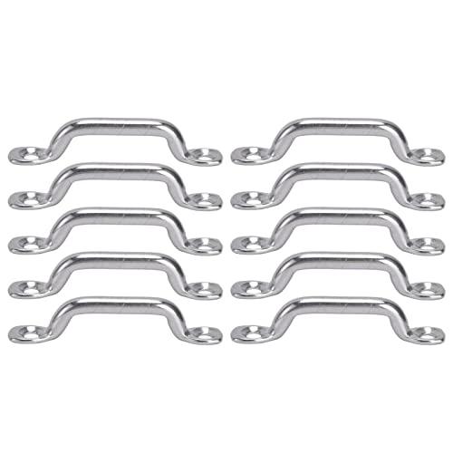 BORDSTRACT 10Pcs Boat Top Pad Eye Deck Loop Tie Down, Kit Set in Acciaio Inossidabile per Fissaggio, Tie Down, Tie Down Anchor Point, Kayak Deck Loops, Footman's Loop per Kayak Canoa Rigging