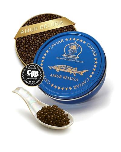 Sepehr Dad Caviar Caviale Beluga Amur 50g (caviale di storione ibrido) | Uova di pesce di classe A | allevamento Cn | 50 g