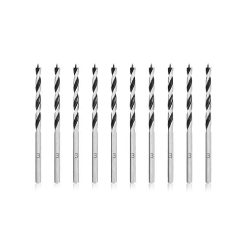 Punte Trapano Legno, Meccion 3mm 10Pezzi Professionale Brad Point Elicoidale Punta per Legno