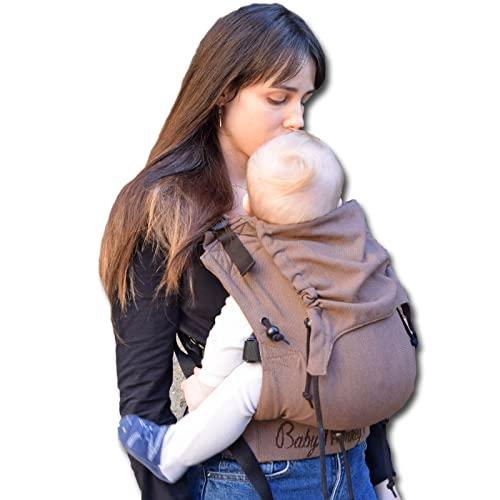 Regolo Baby Monkey Marsupio neonato ergonomico, porta bebe, Essential Marrone, zaino porta bambino e neonato (0-24 mesi)