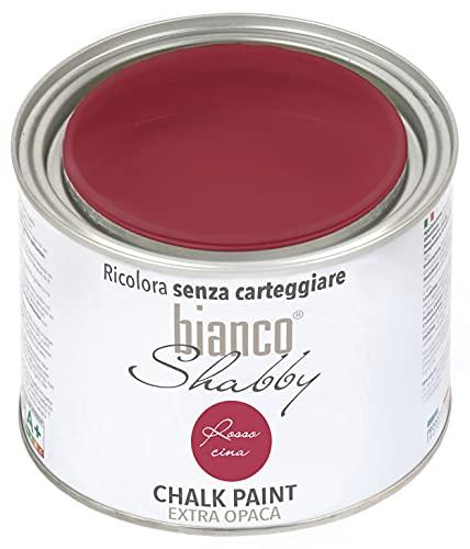 CHALK PAINT Rosso Cina Pittura Shabby Chic Vintage per Mobili e Pareti EXTRA OPACO (500 ml)