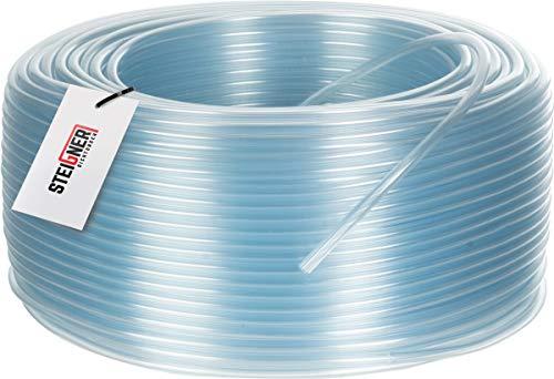 STEIGNER Tubo Flessibile in PVC, Tubo dell'acqua, Tubo Flessibile Tecnico, Trasparente, Diametro: 8-11 mm, Lunghezza: 10 m, SBS-12-10