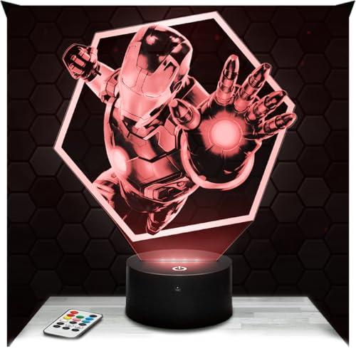 Lampephoto.fr - Lampada 3D Iron M Géométrique Luce Notturna Tattile Iron M Géométrique, Illusione 3D Led, Idea Regalo di Natale per Ragazzi e Ragazze Lampada da Notte per Bambini o Adulti TOP