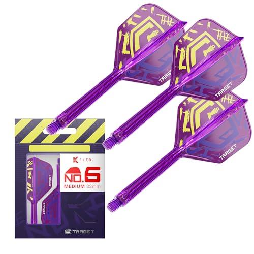 Target Darts Luke Littler Campione del Mondo K Flex Flights e Sistema ad Albero, No.6 | Il Kflex Nuke 2025 Edition, Voli e Alberi Integrati Tutto in Uno (Confezione da 3) – Medio, 33mm