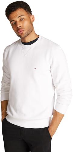 Tommy Hilfiger Uomo Felpa Essential Fleece Crew Neck Regular Fit, Bianco (White), 3XL